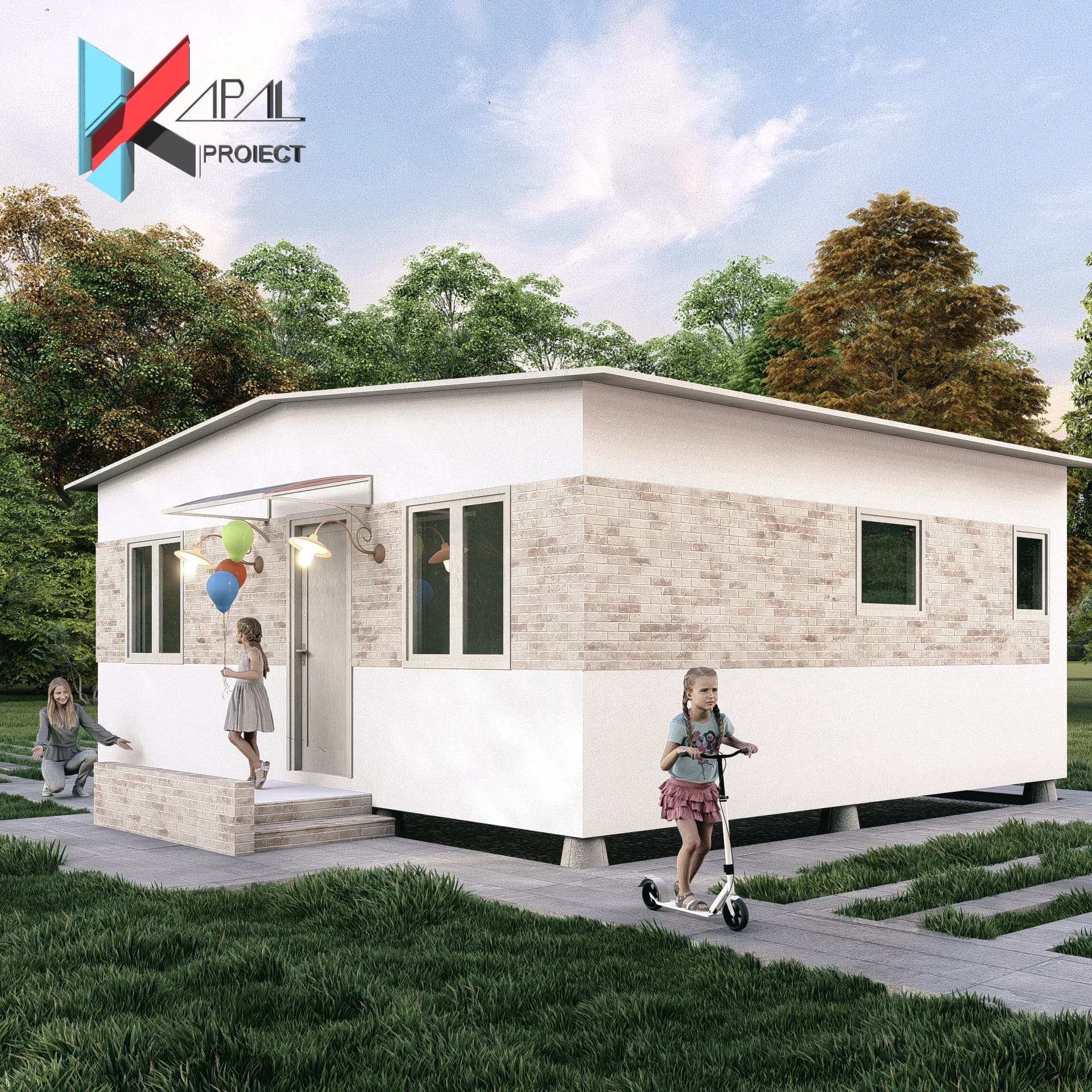 Proiect case modern K167 Locuinta unifamiliala Parter Constanta - vedere spate Kapal Proiect