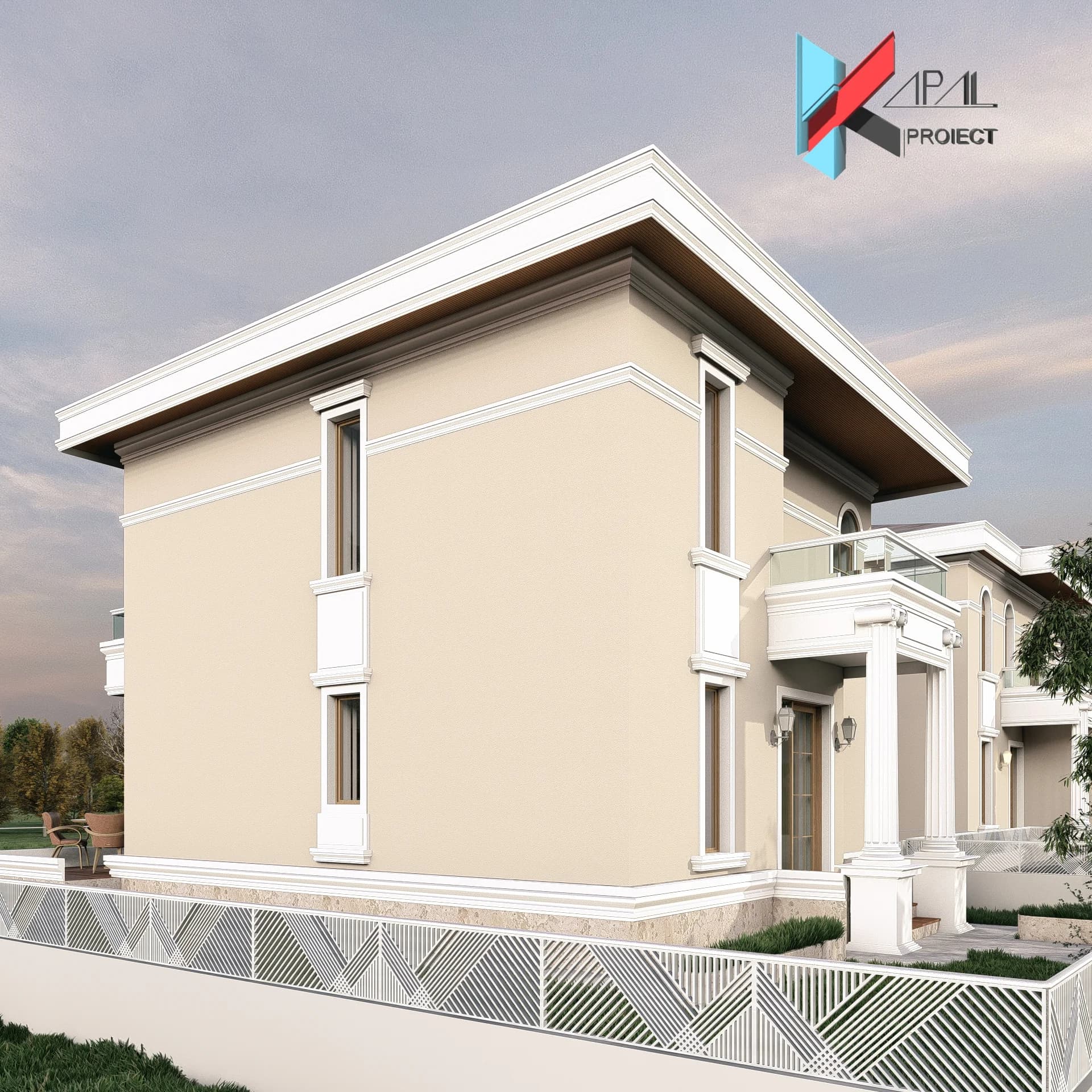 Proiect case clasic K176 Locuinta unifamiliala P+1E Constanta - detaliu fatada Kapal Proiect