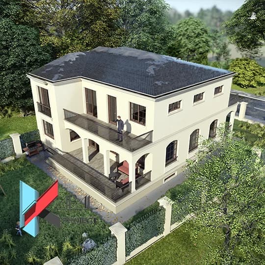 Proiect case clasic K018 Locuinta unifamiliala S+P+1E Constanta - detaliu fatada Kapal Proiect