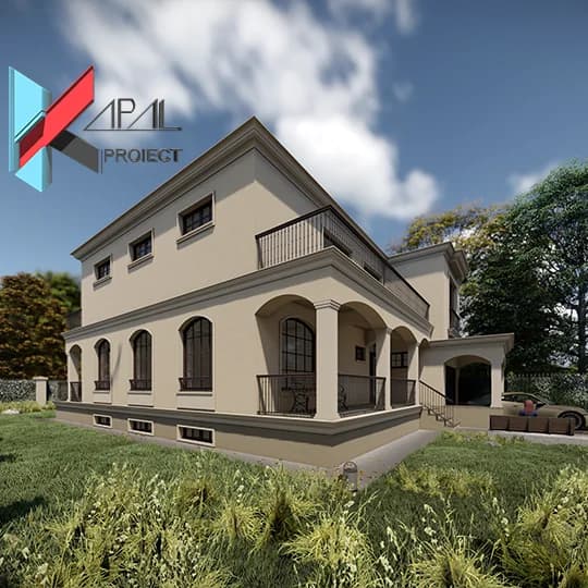Proiect case clasic K018 Locuinta unifamiliala S+P+1E Constanta - perspectiva exterioara Kapal Proiect