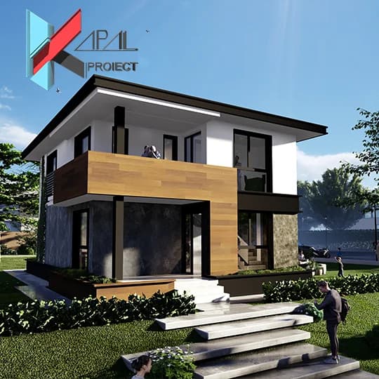 Proiect case modern K025 Locuinta unifamiliala S+P+1E Constanta - fatada principala Kapal Proiect