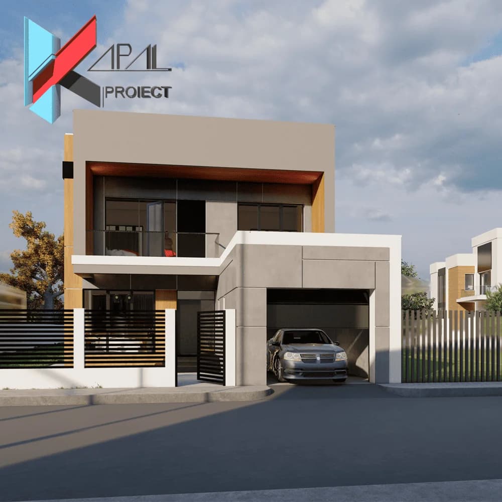 Proiect case modern K026 Locuinta unifamiliala S+P+1E Constanta - fatada principala Kapal Proiect