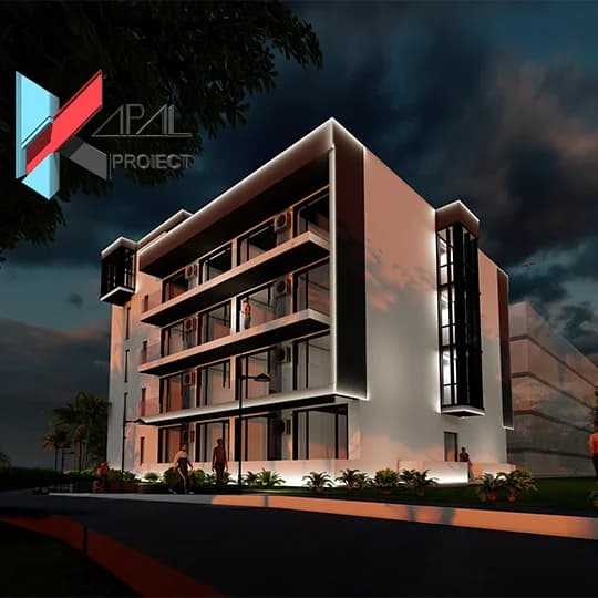 Proiect invatamant modern K052 Camin studentesc S+P+3 - fatada principala Kapal Proiect