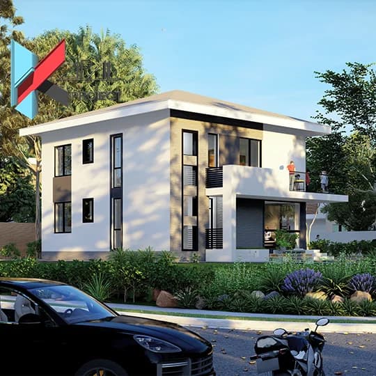 Proiect case modern K055 Locuinta unifamiliala P+1E - fatada principala Kapal Proiect