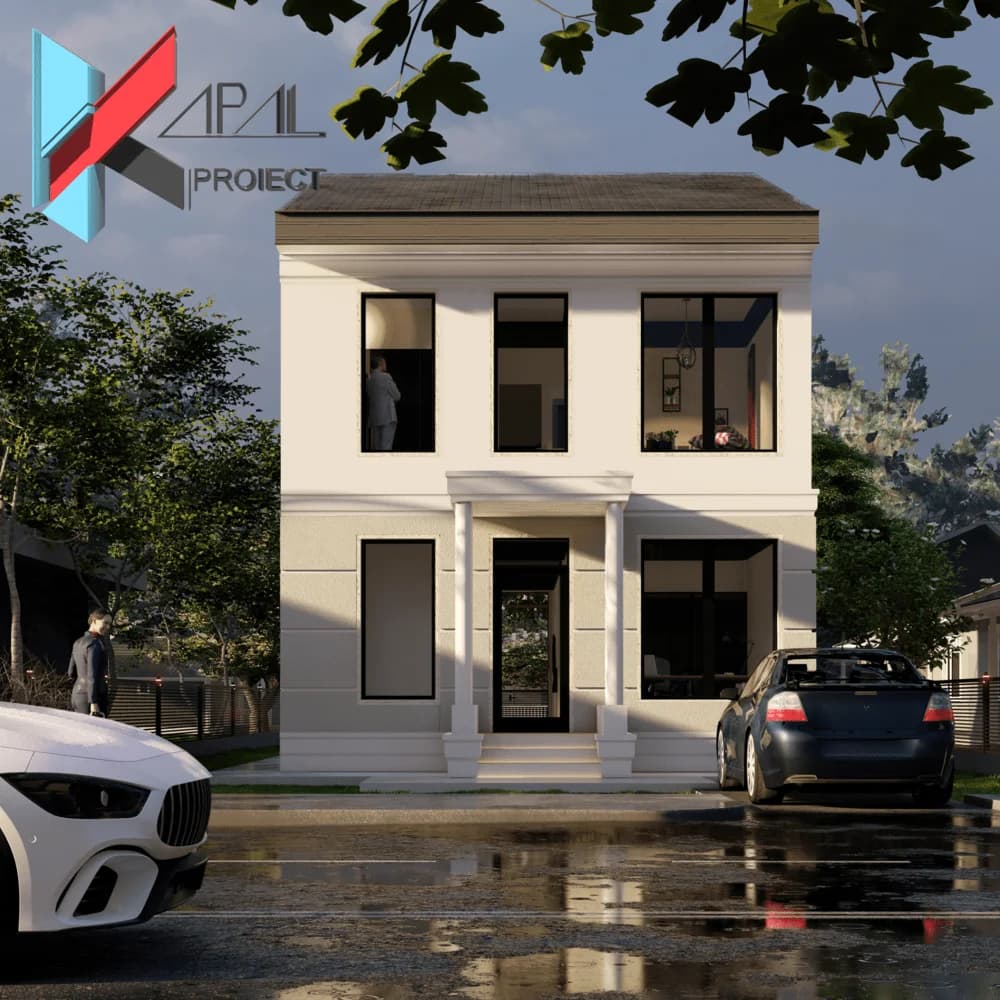 Proiect case clasic K067 Locuinta unifamiliala P+1E - fatada principala Kapal Proiect