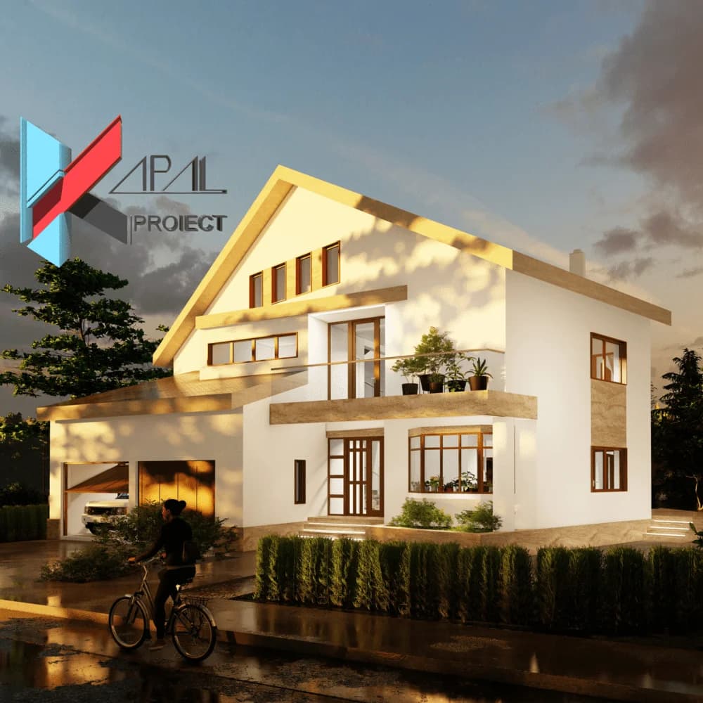 Proiect case modern K088 Locuinta unifamiliala P+1E+M Constanta - fatada principala Kapal Proiect