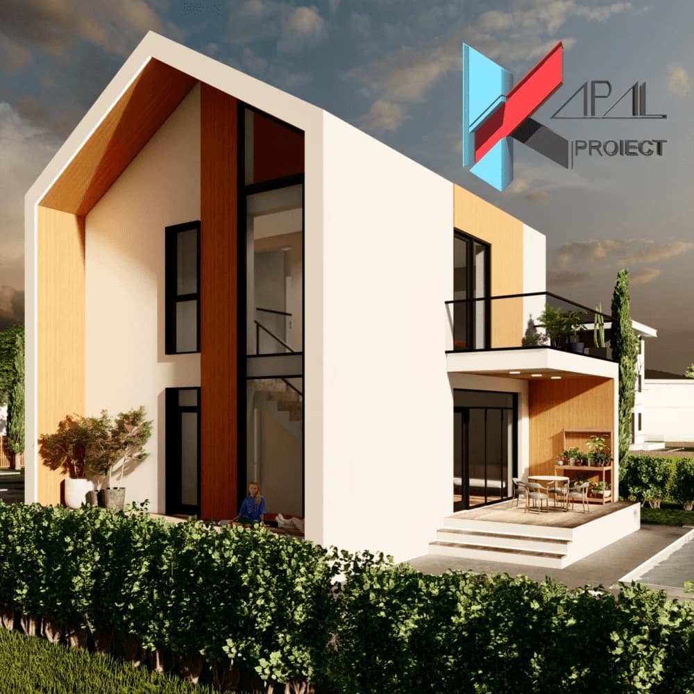 Proiect case modern K089 Locuinta unifamiliala P+1E Constanta - fatada principala Kapal Proiect