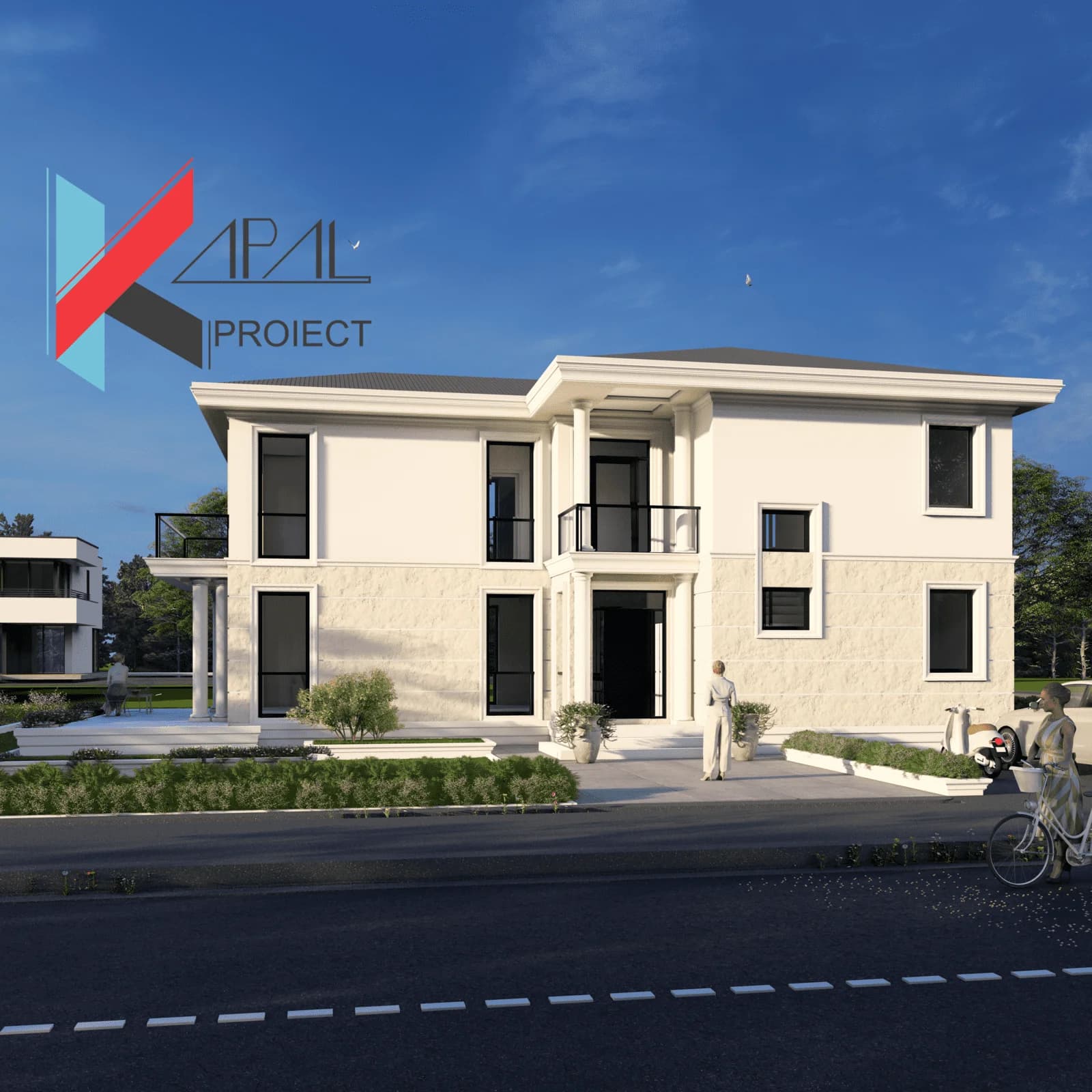 Proiect case clasic K100 Locuinta unifamiliala P+1E Constanta - perspectiva exterioara Kapal Proiect