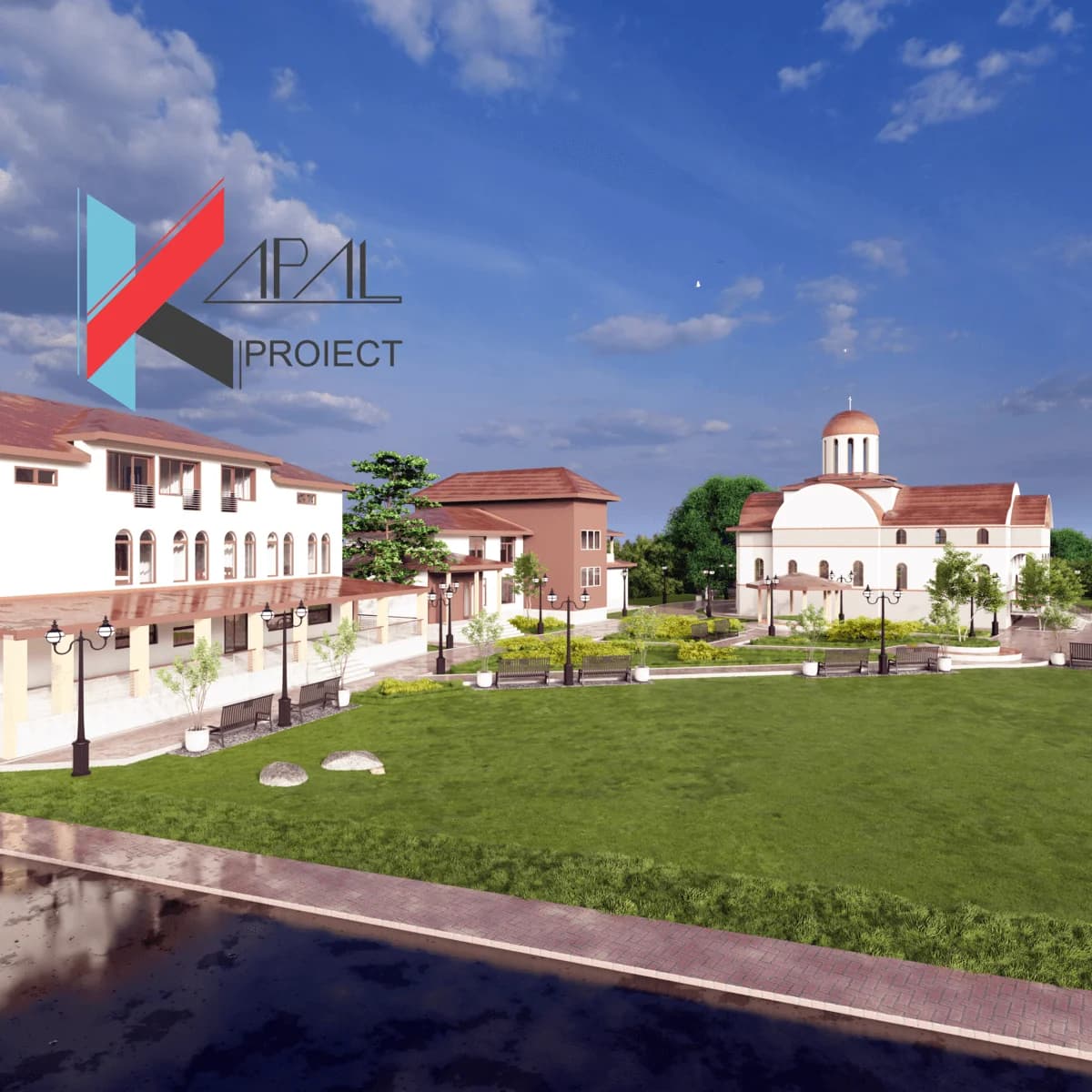 Proiect culte clasic K118 Biserica ortodoxa P+1E Constanta - vedere spate Kapal Proiect