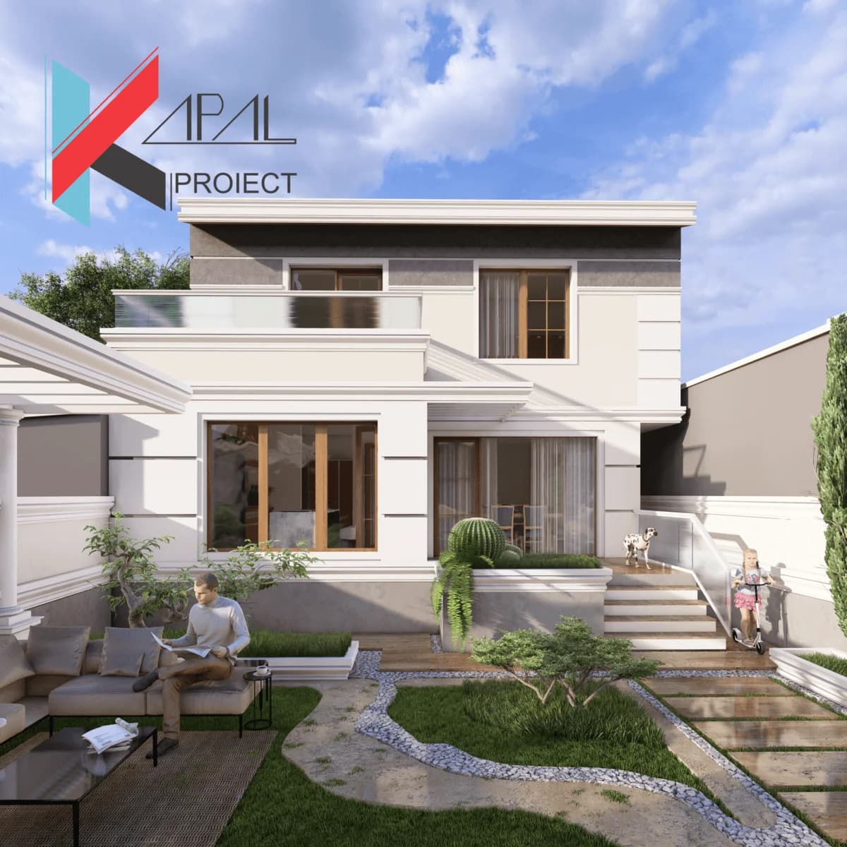 Proiect case clasic K129 Locuinta unifamiliala Sp+P+1E Constanta - detaliu fatada Kapal Proiect