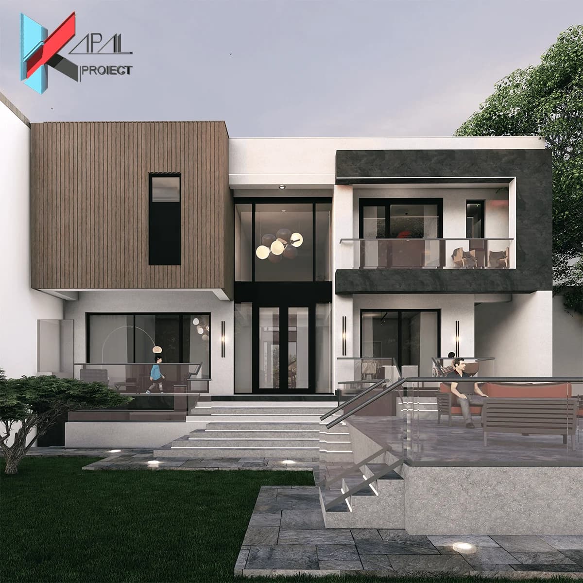 Proiect case modern K142 Locuinta unifamiliala S+P+1E Constanta - perspectiva exterioara Kapal Proiect