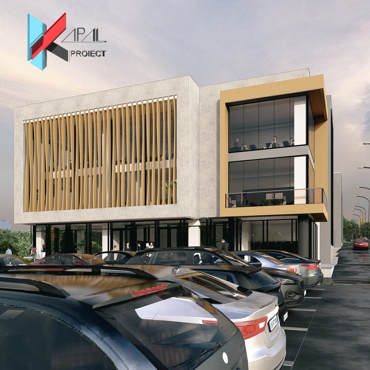 Proiect invatamant modern K175 Unitate de invatamant D+P+2E - fatada principala Kapal Proiect