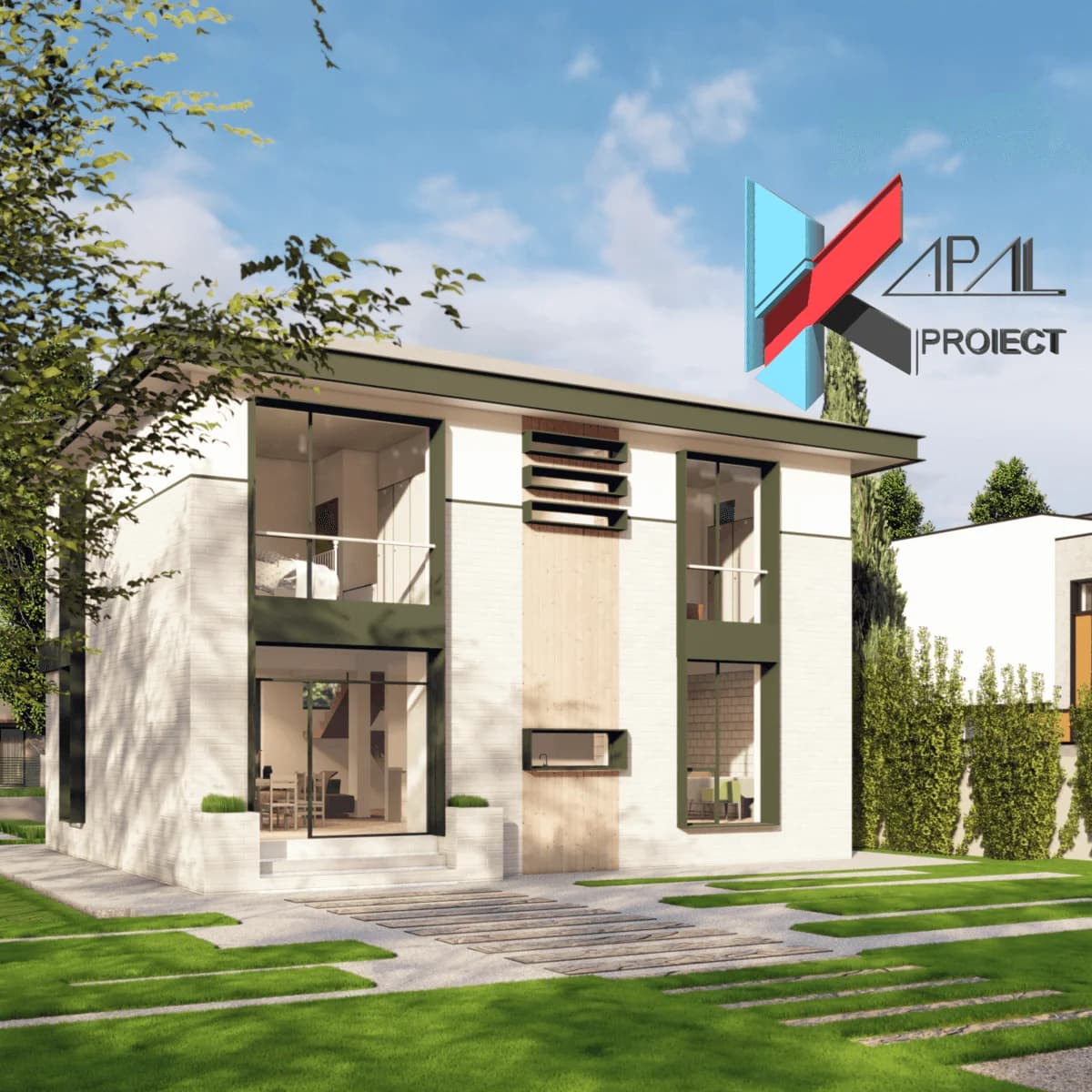 Proiect case modern K119 Locuinta unifamiliala P+1E Constanta - perspectiva exterioara Kapal Proiect