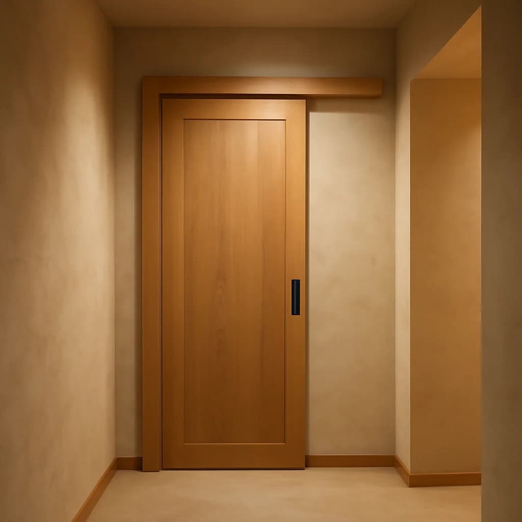 Ușă culisantă pe perete sau în casetă: cum alegi — ilustratie design interior | Kapal Proiect