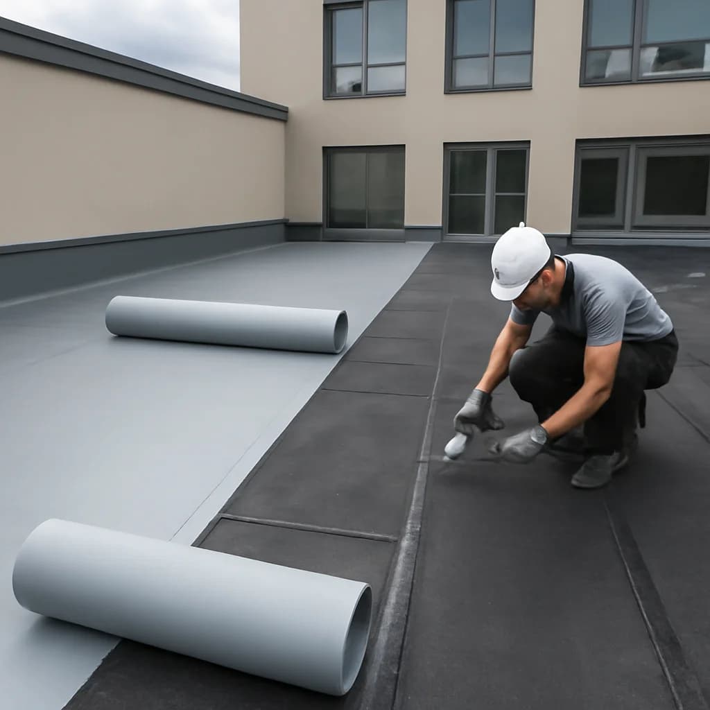 Membrană PVC sau bituminoasă pentru hidroizolația terasei