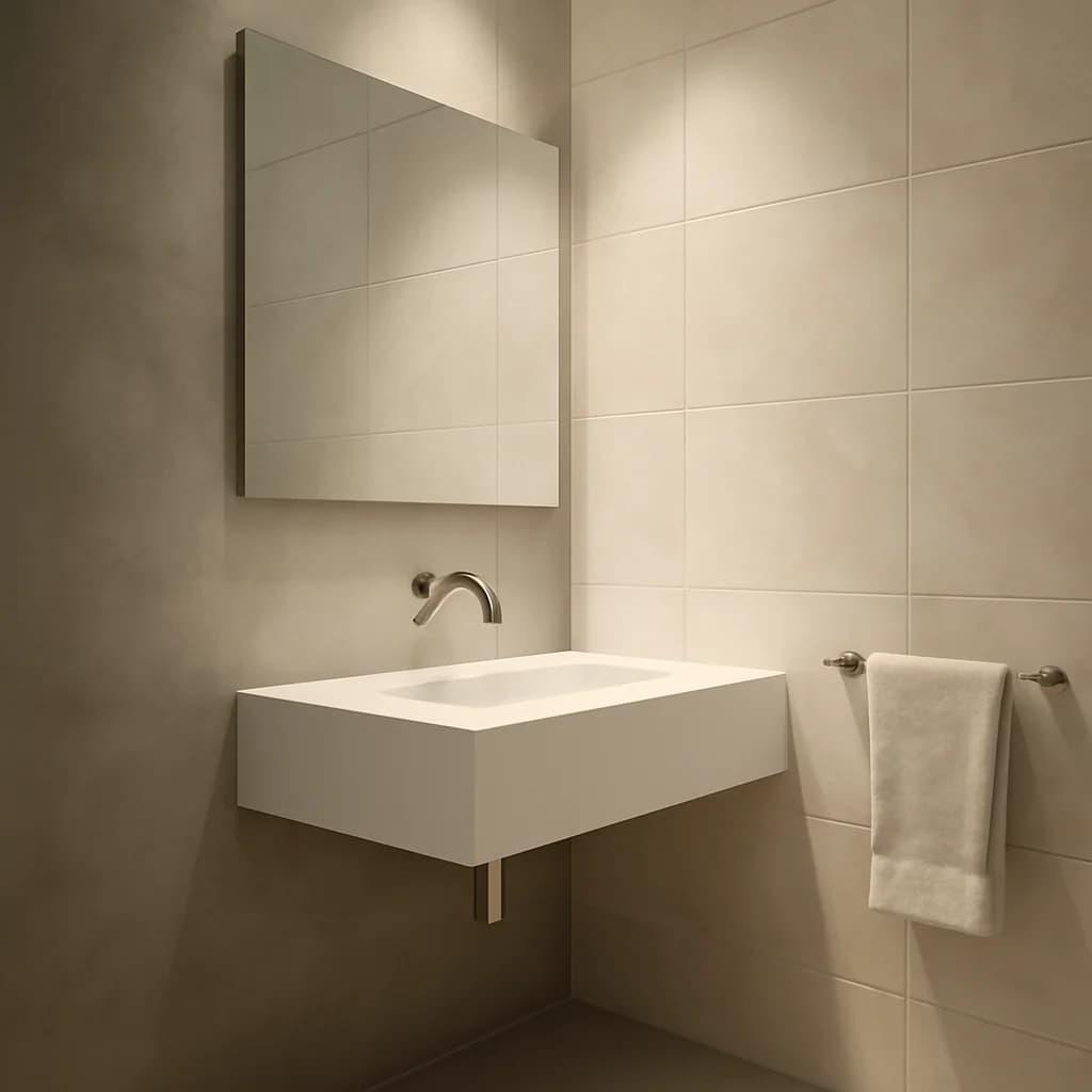 Microciment sau gresie pentru baie: ce alegi? — ilustratie design interior | Kapal Proiect