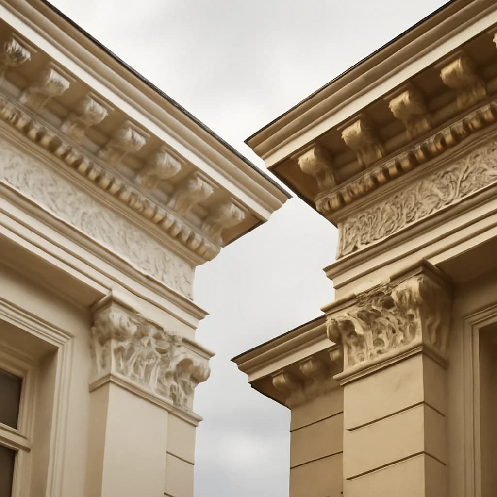 Cornișe decorative: polistiren sau ipsos? — ilustratie materiale construcții | Kapal Proiect
