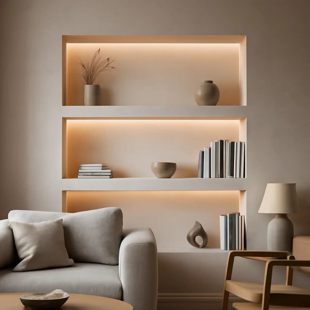Nișe din gipscarton: cum le plasezi și construiești — ilustratie design interior | Kapal Proiect