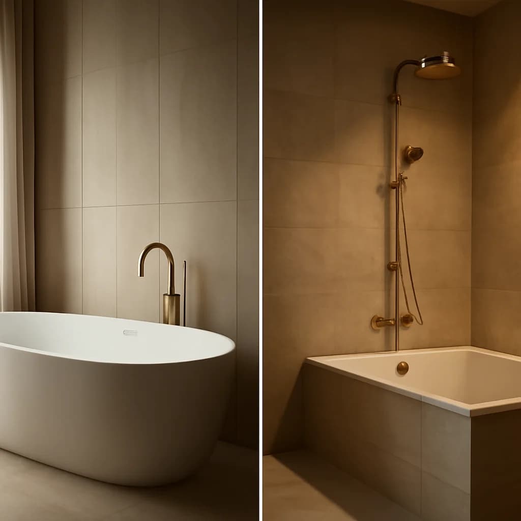 Cadă freestanding sau încastrată: cum alegi — ilustratie design interior | Kapal Proiect