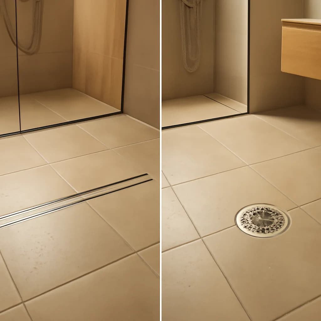 Rigolă liniară sau sifon rotund de duș: cum alegi — ilustratie design interior | Kapal Proiect