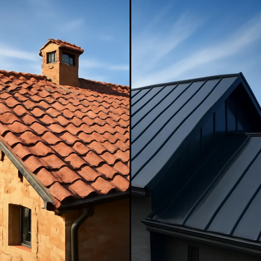 Țiglă ceramică vs. tablă metalică: cât durează fiecare — ilustratie materiale construcții | Kapal Proiect