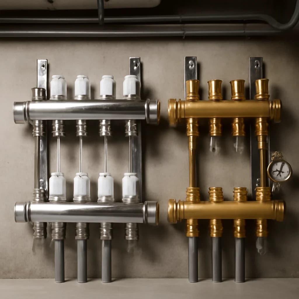 Distribuitor inox sau alamă pentru pardoseală încălzită