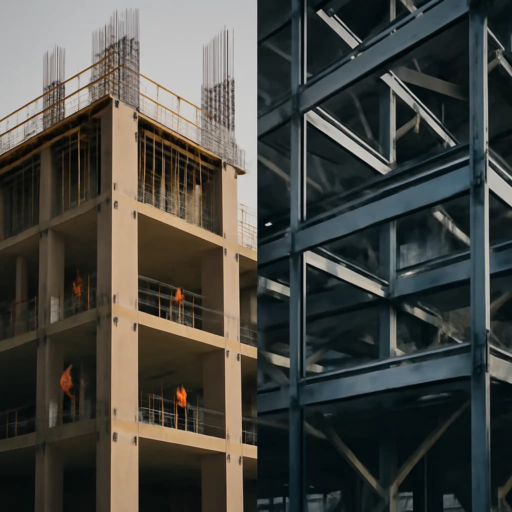 Beton armat sau structură metalică: cum alegi — ilustratie construcții | Kapal Proiect