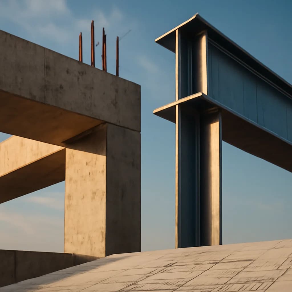 Grinzi din beton armat sau grinzi metalice — ilustratie construcții | Kapal Proiect
