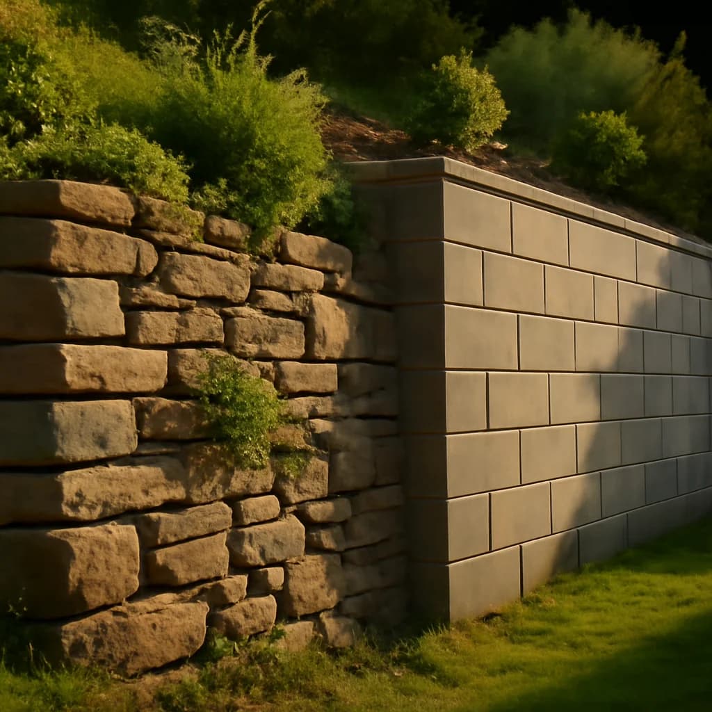 Zid de sprijin: piatră naturală sau blocuri de beton?