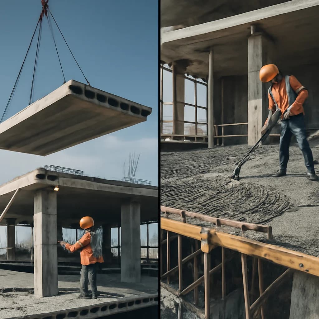 Planșeu prefabricat sau monolit: cum alegi în 2026 — ilustratie construcții | Kapal Proiect
