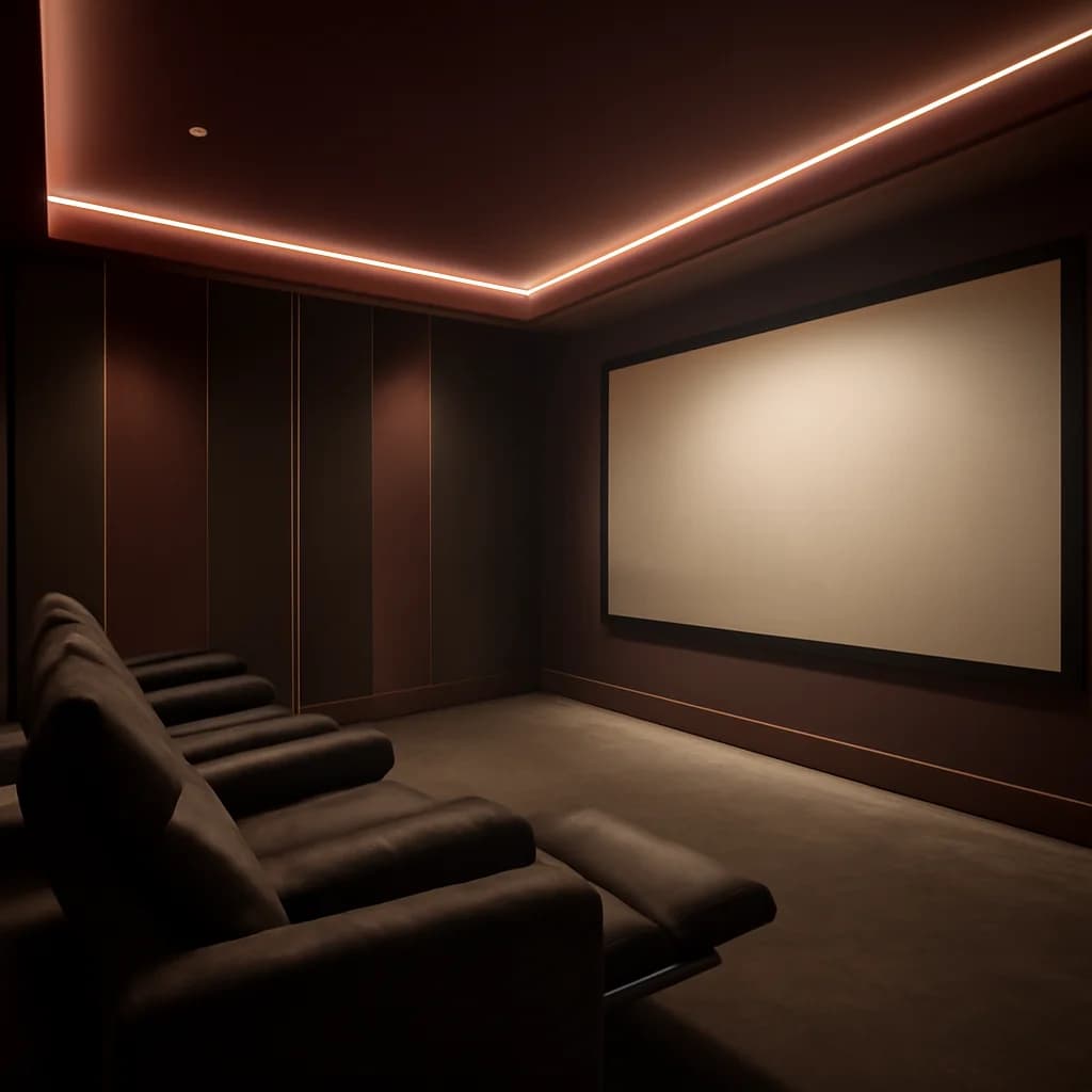 Cinema room acasă: acustică și design integrat — ilustratie design interior | Kapal Proiect