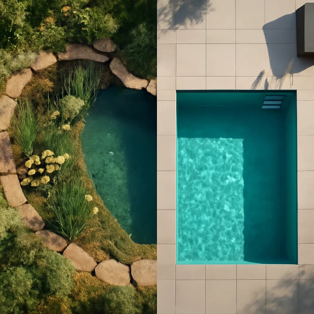 Piscină naturală sau convențională: cum alegi? — ilustratie arhitectură | Kapal Proiect