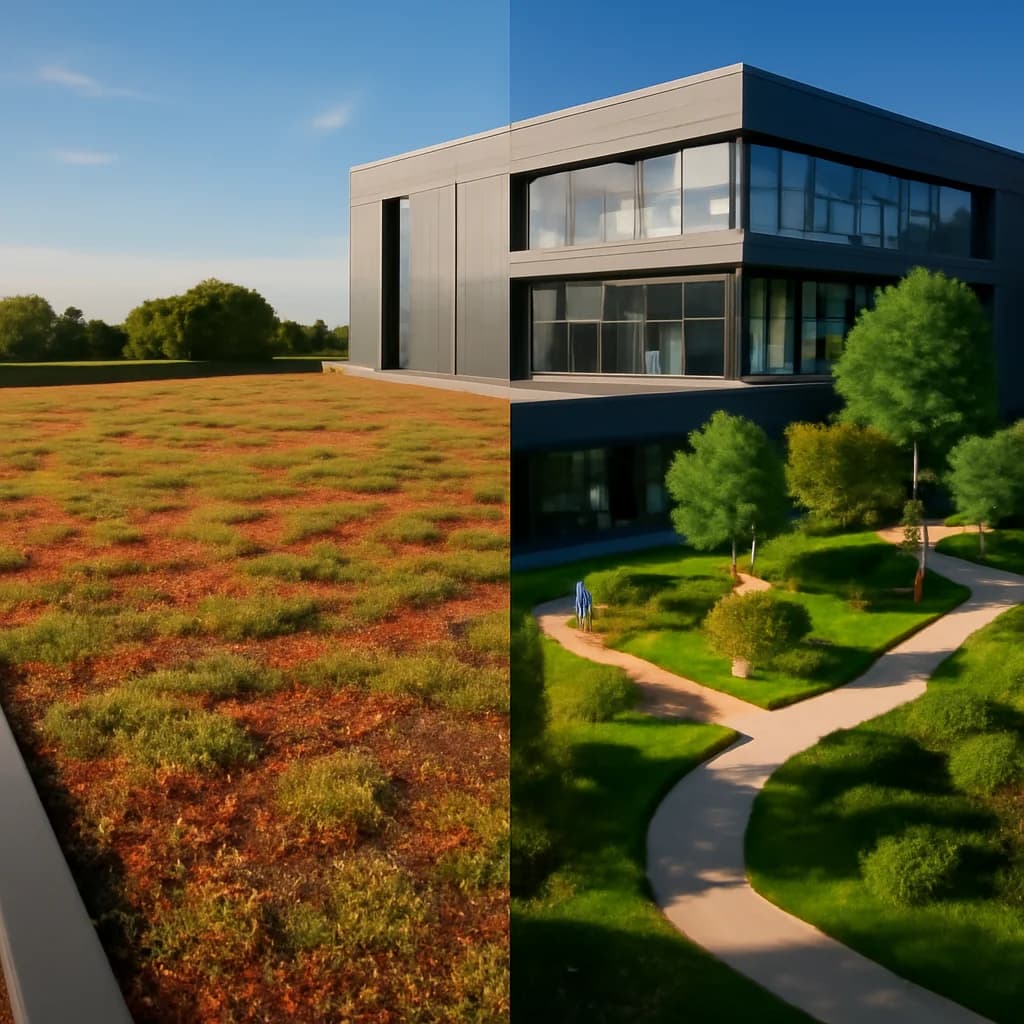 Acoperiș verde extensiv vs. intensiv: cum alegi corect — ilustratie arhitectură | Kapal Proiect
