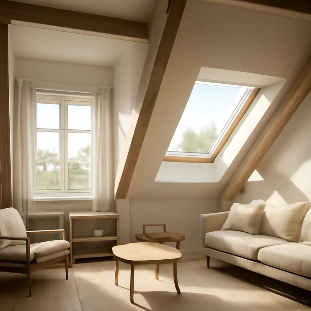 Lucarnă sau fereastră Velux? Cum alegi pentru mansarda ta — ilustratie construcții rezidențiale | Kapal Proiect