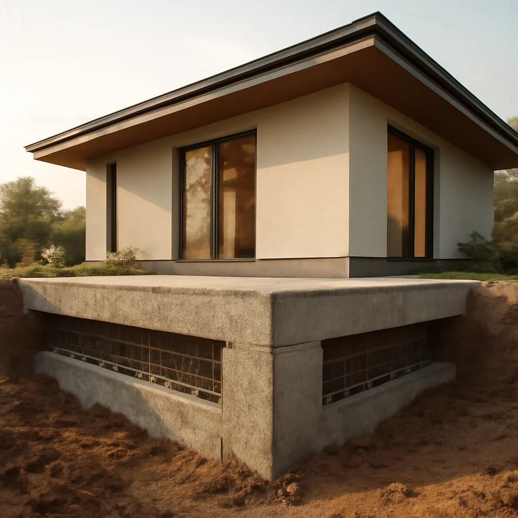 Fundație tip grindă: când e soluția potrivită pentru casă — ilustratie construcții | Kapal Proiect