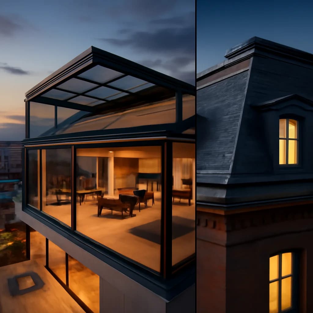 Etaj retras (penthouse) vs. mansardă: ce alegi? — ilustratie arhitectură | Kapal Proiect