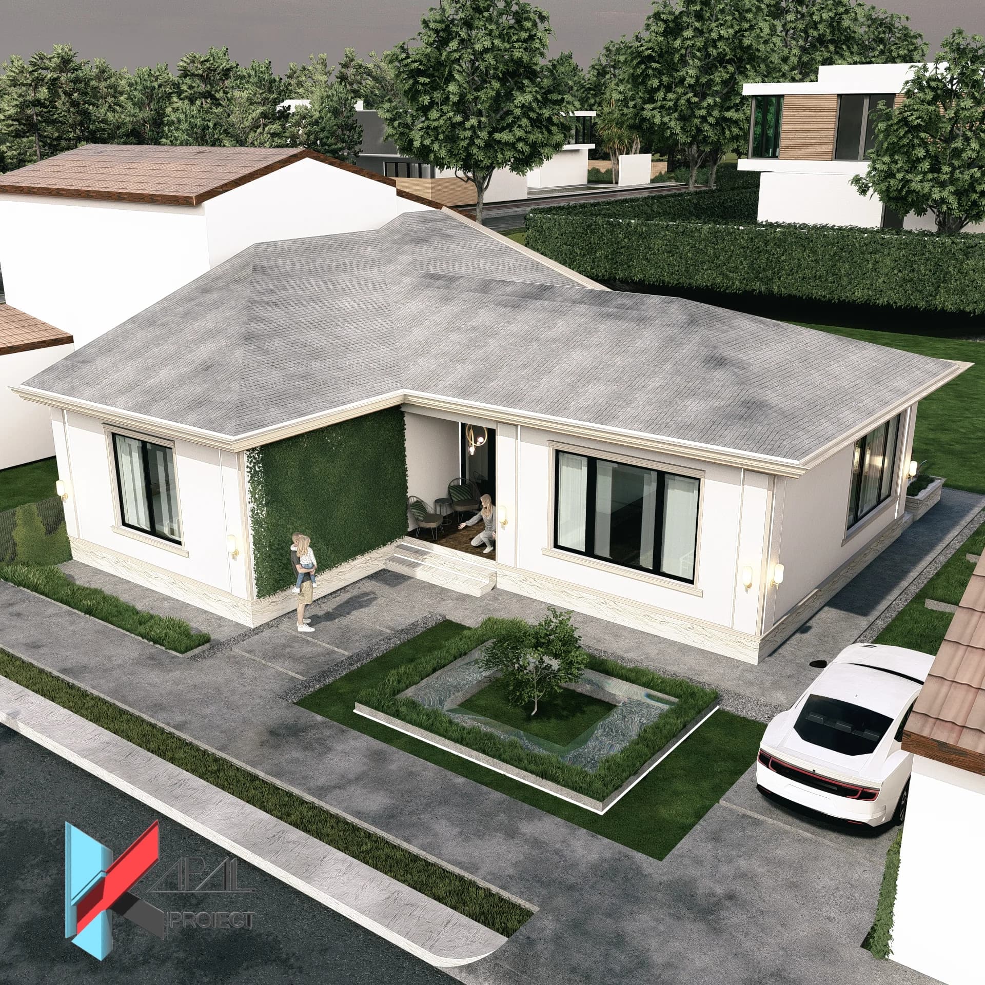 Proiect case clasic K152 Locuinta unifamiliala parter Constanta - vedere laterala Kapal Proiect