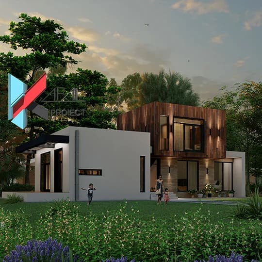 Proiect case modern K001 Locuinta unifamiliala P+1E Constanta - detaliu fatada Kapal Proiect