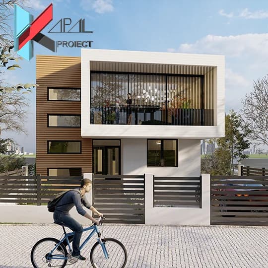 Proiect case modern K004 Locuinta unifamiliala S+P+1E Constanta - fatada principala Kapal Proiect