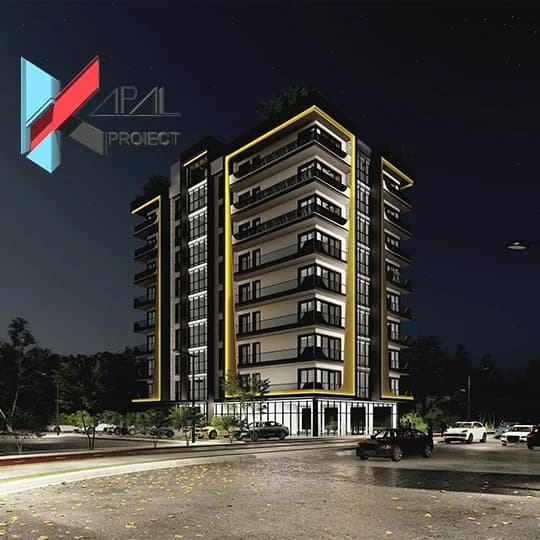 Proiect blocuri modern K017 Locuinte colective S+P+8E Constanta - fatada principala Kapal Proiect