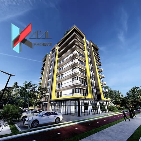 Proiect blocuri modern K017 Locuinte colective S+P+8E Constanta - detaliu fatada Kapal Proiect