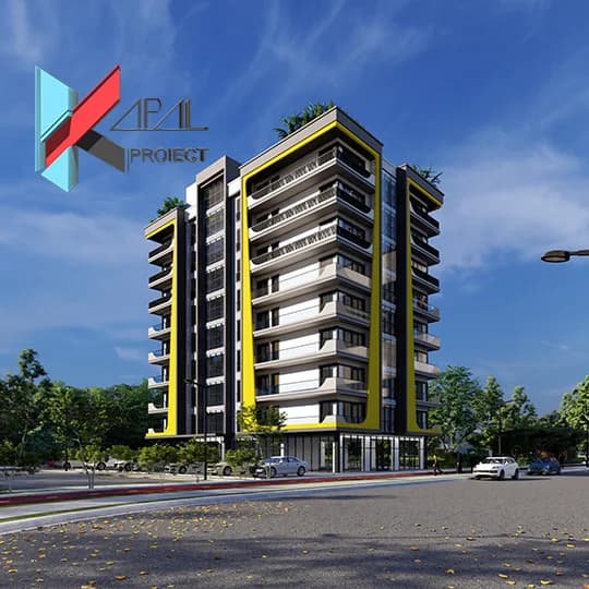 Proiect blocuri modern K017 Locuinte colective S+P+8E Constanta - perspectiva exterioara Kapal Proiect