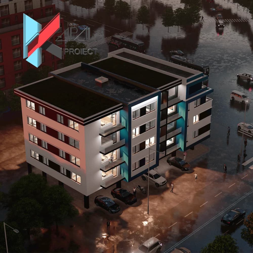 Proiect blocuri modern K019 Locuinte colective P+4E Constanta - detaliu fatada Kapal Proiect
