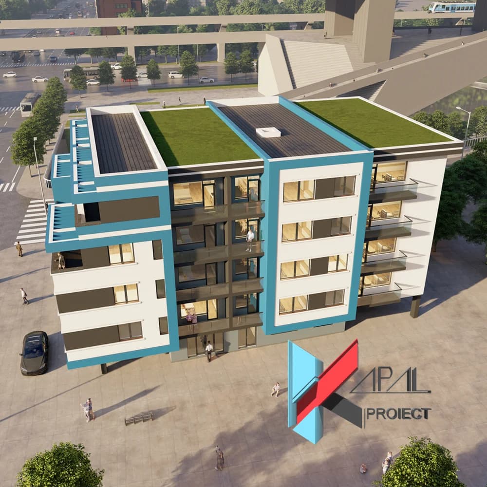 Proiect blocuri modern K019 Locuinte colective P+4E Constanta - perspectiva exterioara Kapal Proiect
