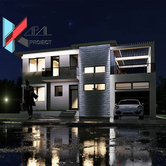 Proiect case modern K020 Locuinta unifamiliala P+1E Constanta - fatada principala Kapal Proiect