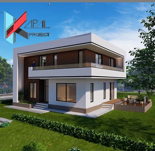 Proiect case modern K030 Locuinta unifamiliala P+1E Constanta - fatada principala Kapal Proiect