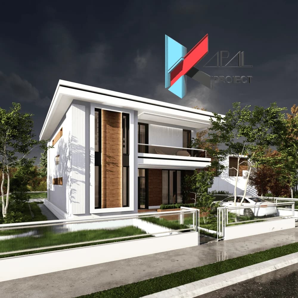 Proiect case modern K031 Locuinta unifamiliala P+1E Constanta - fatada principala Kapal Proiect