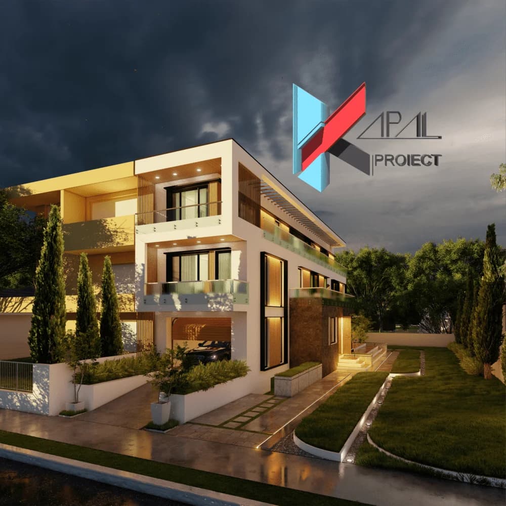 Proiect case modern K032 Locuinta unifamiliala S+P+2E Constanta - detaliu fatada Kapal Proiect