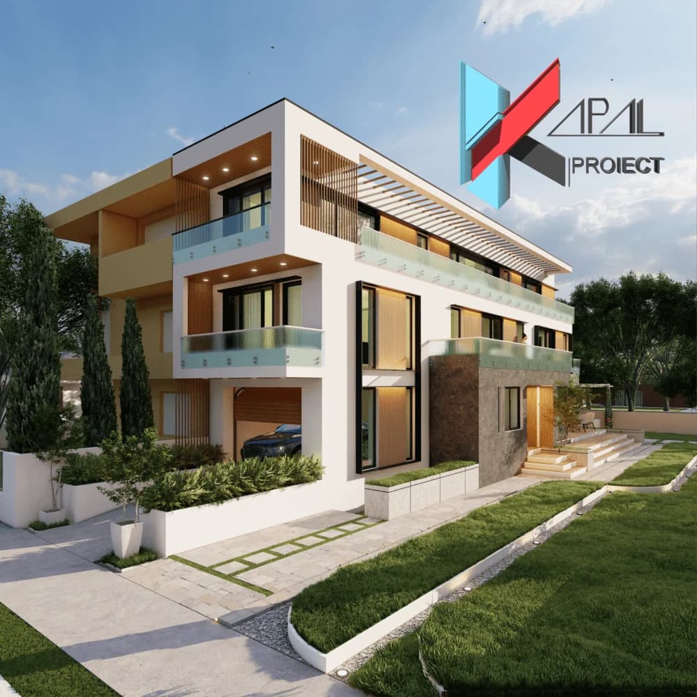 Proiect case modern K032 Locuinta unifamiliala S+P+2E Constanta - fatada principala Kapal Proiect