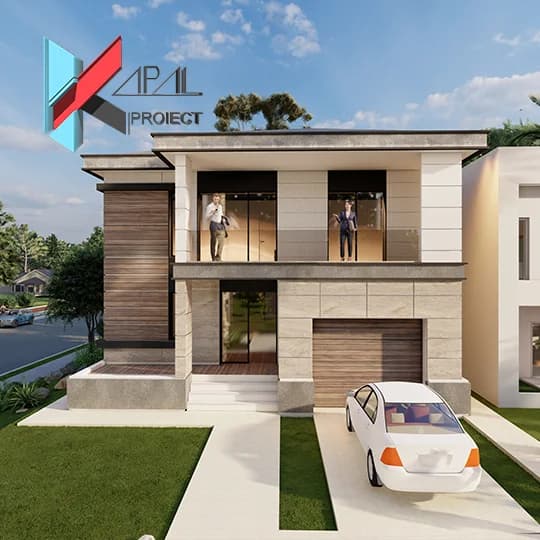 Proiect case modern K033 Locuinta unifamiliala P+1E Constanta - fatada principala Kapal Proiect